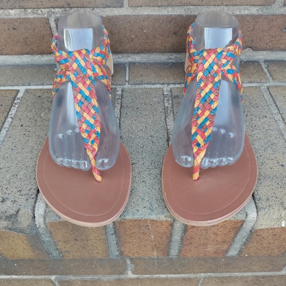 Steve Madden | Pressto Rainbow Braided Leather Gladiator Sandals Size 8.5 - Picture 5 of 14